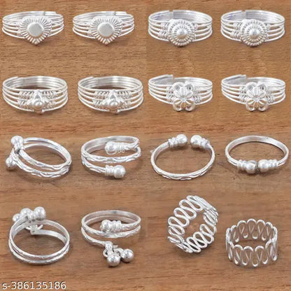 Stylish Adjustable Toe Ring For Women (8 Pair Combos)