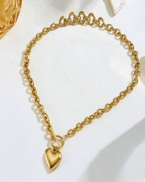 Women Gold Plated Anti Tarnish Stainless Steel Necklace