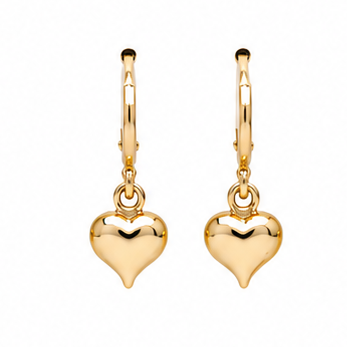 Gold Heart Hoop Earrings