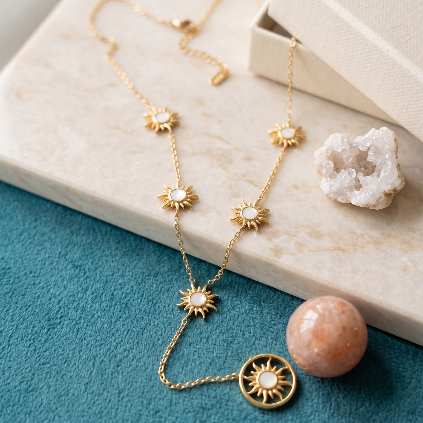 Celestial Sunburst Y-Drop Necklace