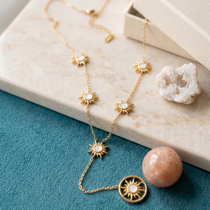 Celestial Sunburst Y-Drop Necklace