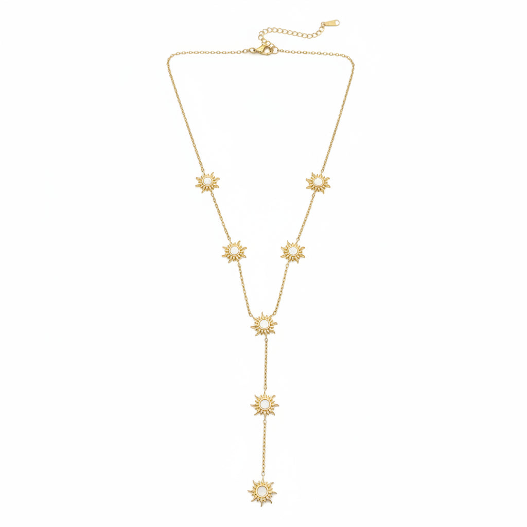 Celestial Sunburst Y-Drop Necklace