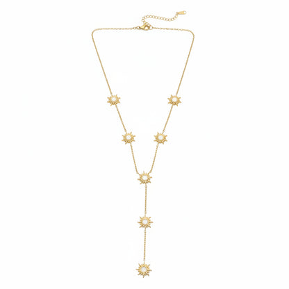 Celestial Sunburst Y-Drop Necklace