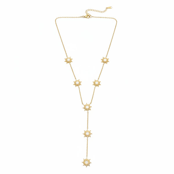 Celestial Sunburst Y-Drop Necklace