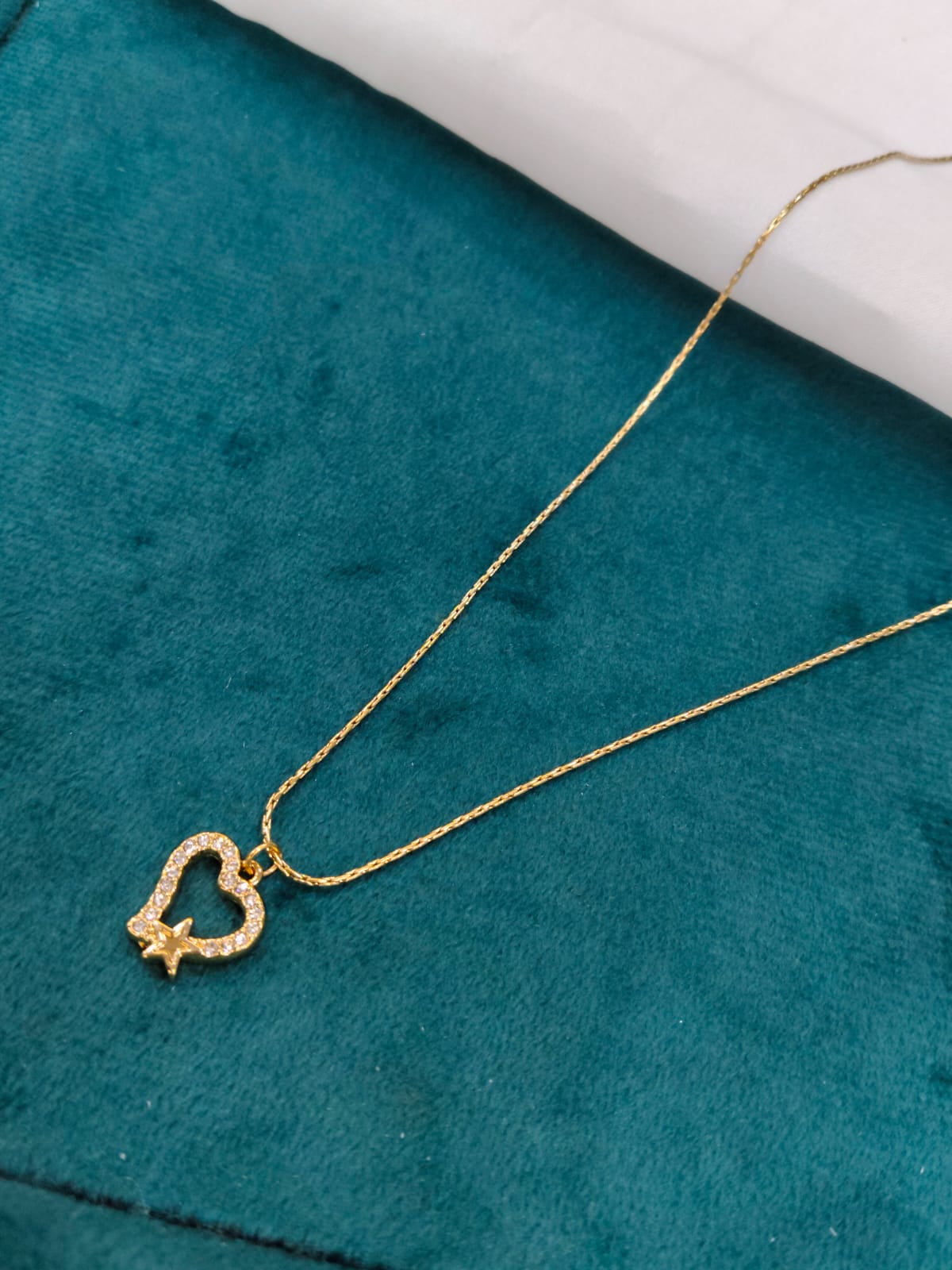 Elegant Crescent Moon Pendant - Ruby in Tarnish-Free Gold Vermeil | Sweatproof Fine Jewelry