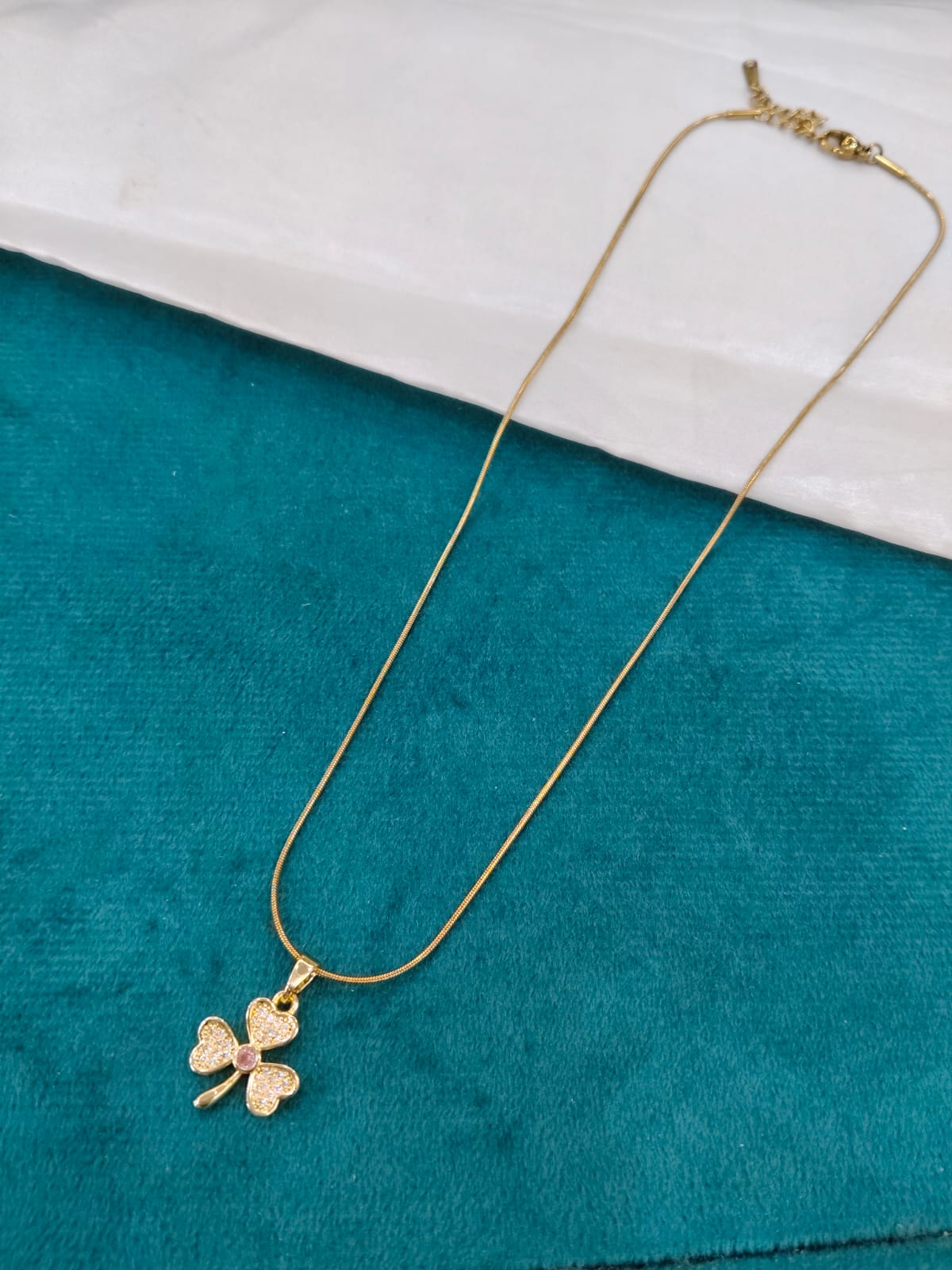 Elegant Geometric Pendant - Emerald in Waterproof Premium Gold | Sweatproof Fine Jewelry