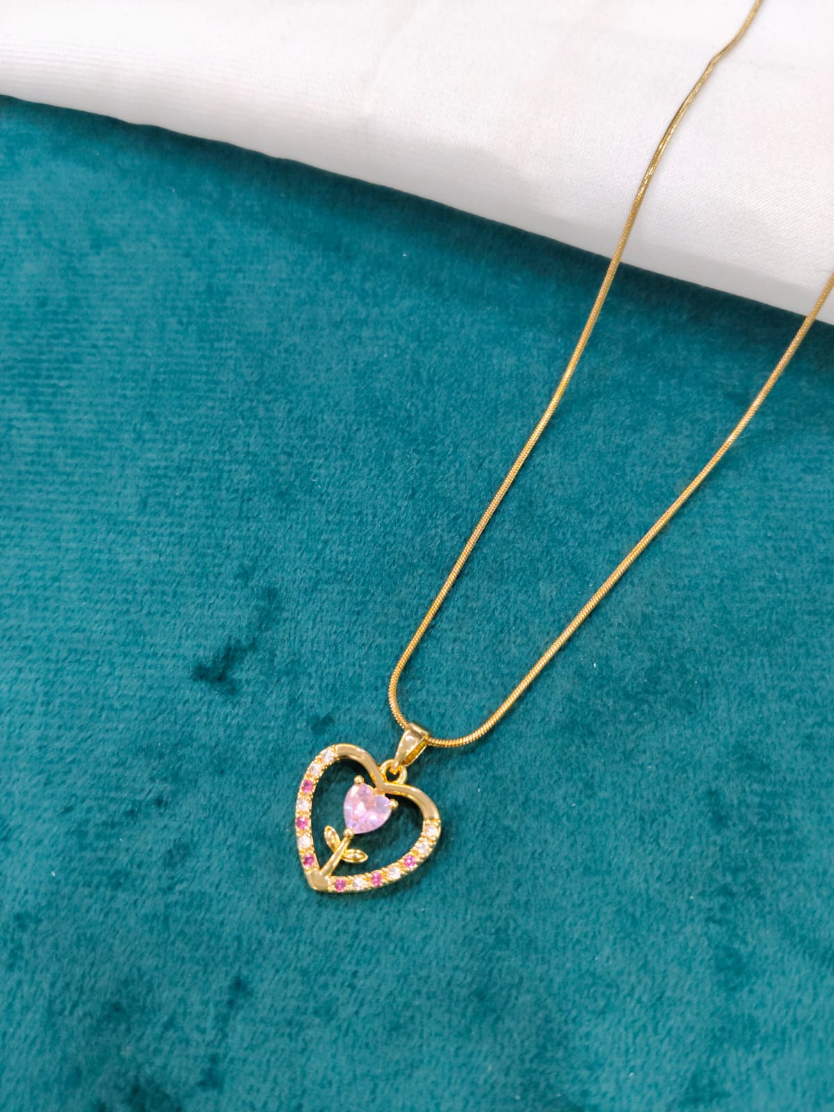 Vintage-Inspired Heart-Shaped Pendant - Moissanite in Anti-Tarnish Rose Gold | Gift for Her