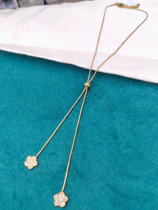 Boho Teardrop Pendant - Diamond in Anti-Tarnish Yellow Gold | Tarnish-Free Necklace