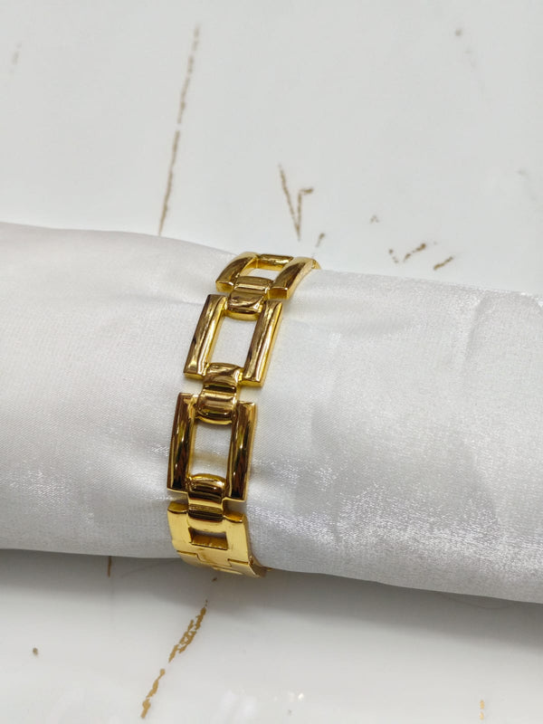 Modern Shower-Safe Titanium Link Bracelet