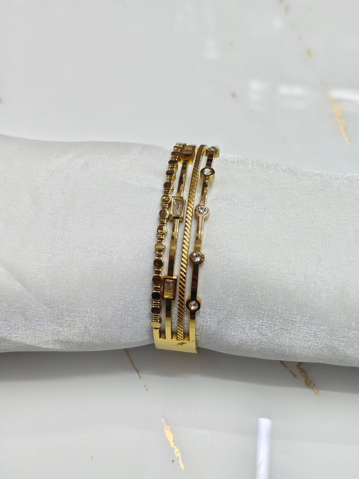 Delicate Anti-Tarnish Platinum-Plated Tennis Bracelet