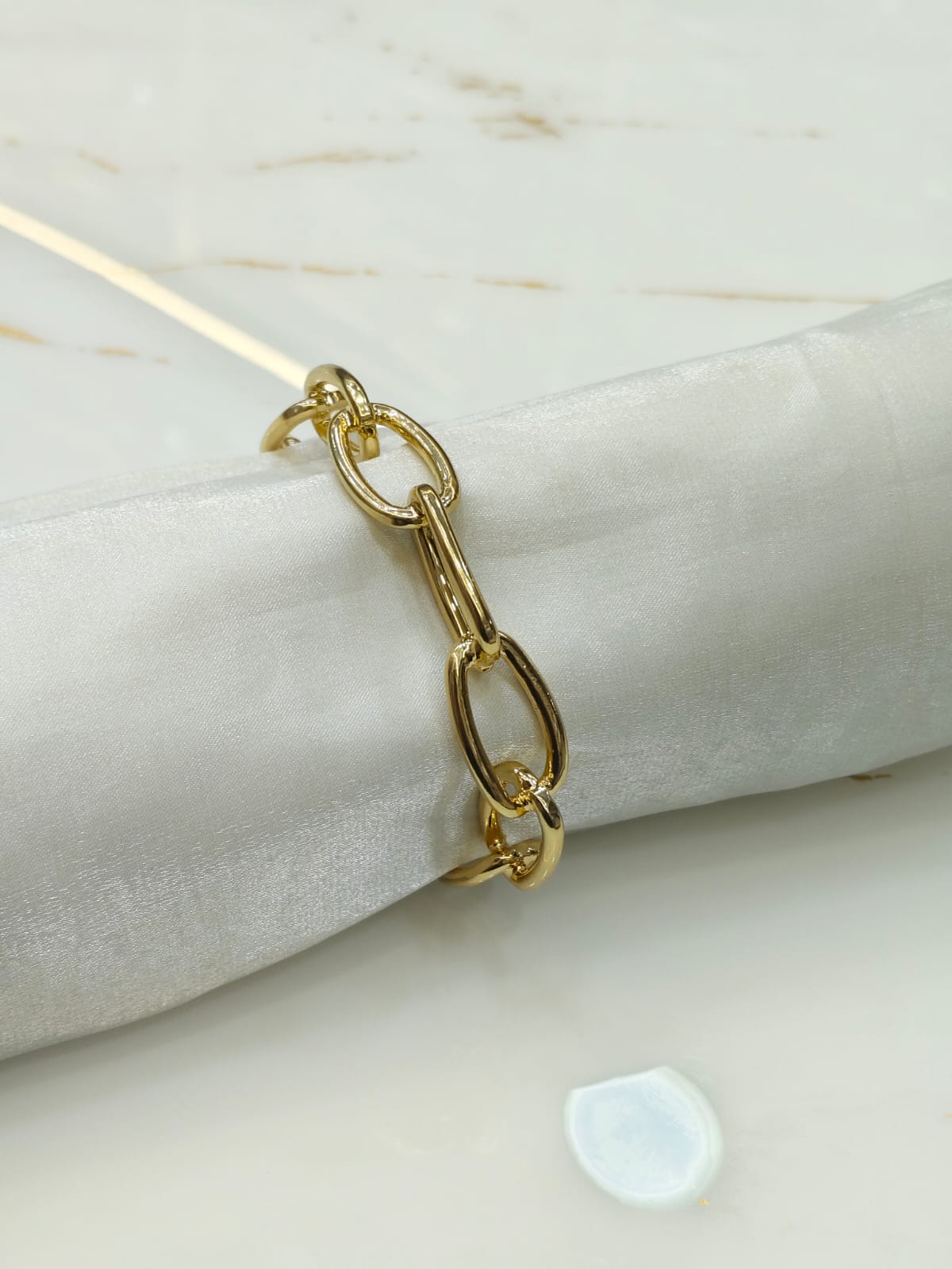 Subtle Non-Fading Brass Beaded Bracelet