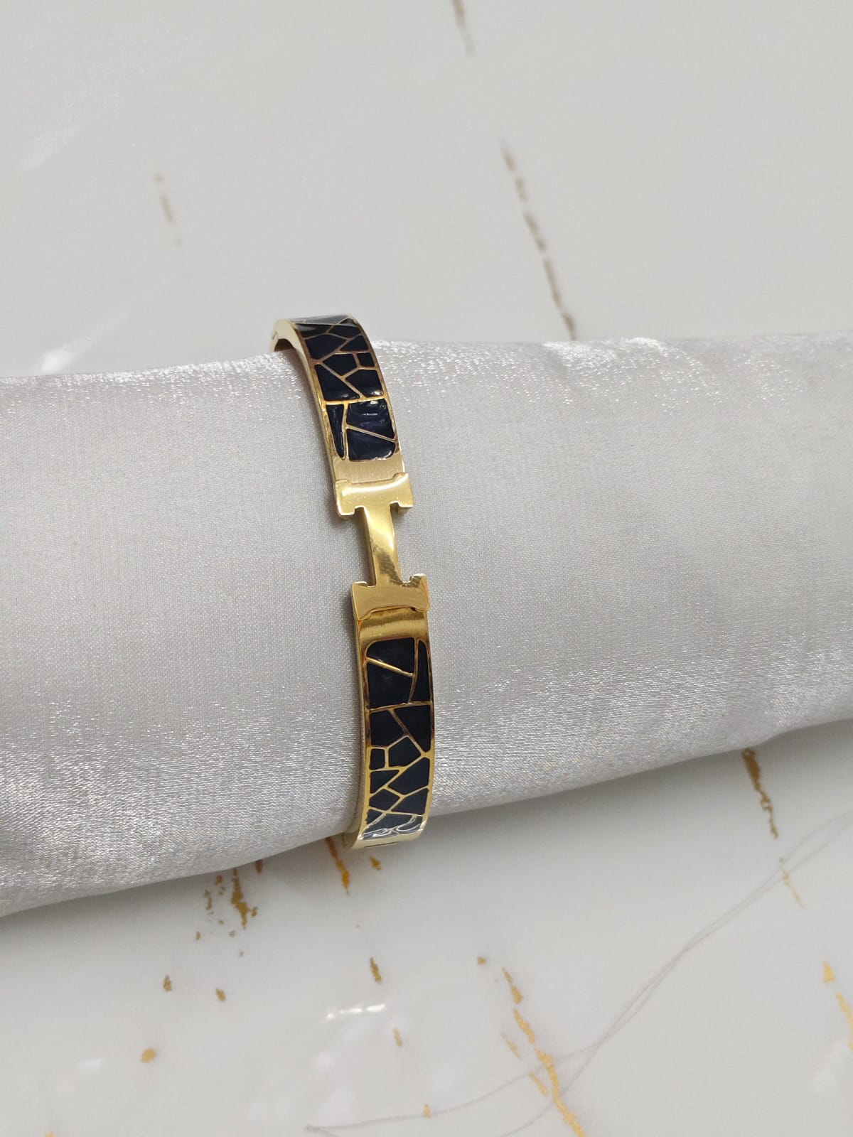 Opulent Non-Fading Matte Black Twisted Bracelet