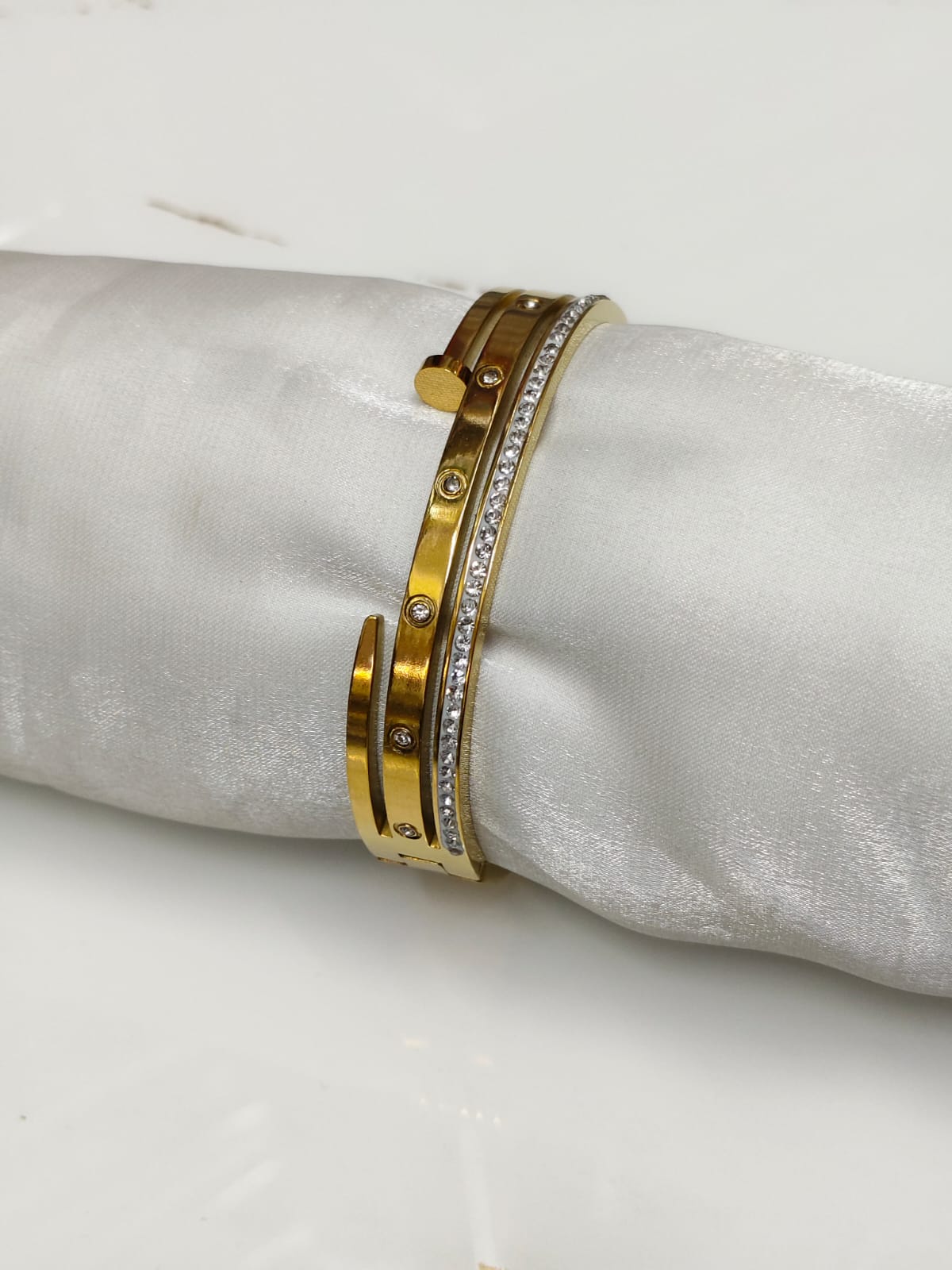 Modern Non-Fading Sterling Finish Wrap Bracelet