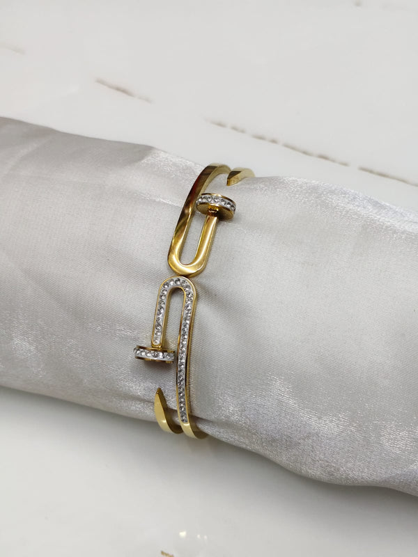 Graceful Shower-Safe Stainless Steel Beaded Bracelet