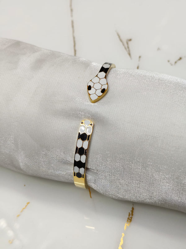 End snake dual tone Herringbone Bracelet
