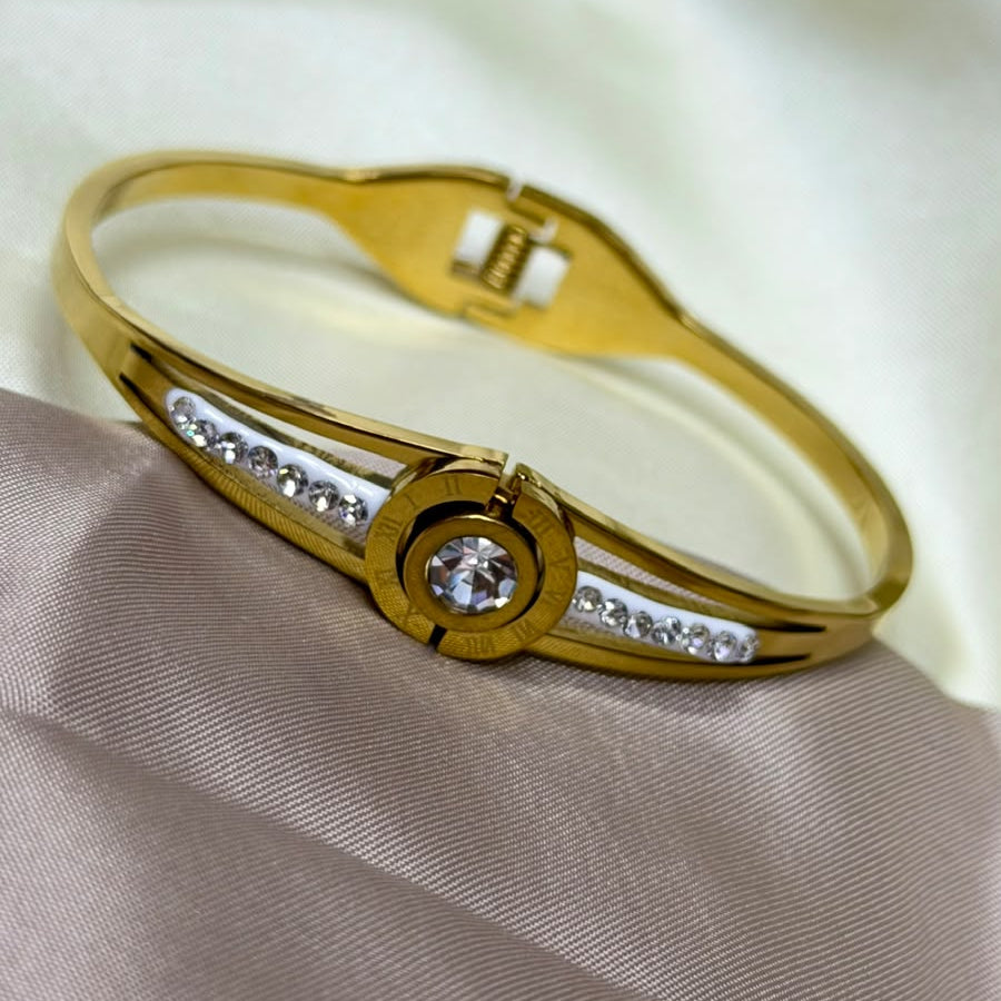 Glossy Gold Finish Stainless Steel Toddler Bangle