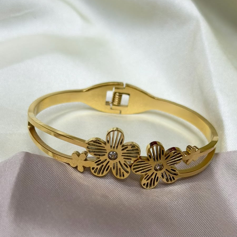 Luxury  Embedded Stainless Steel Baby Bangle