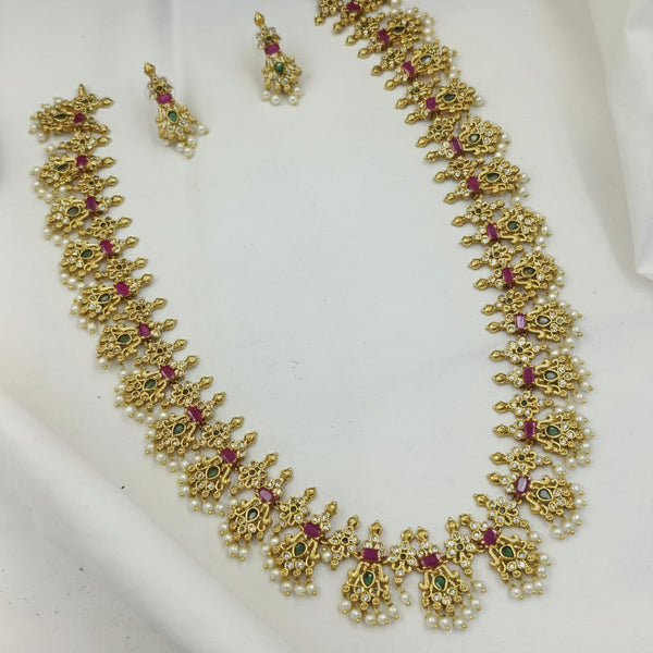 Premium Quality AD Brass Necklace and Earring Set for Women