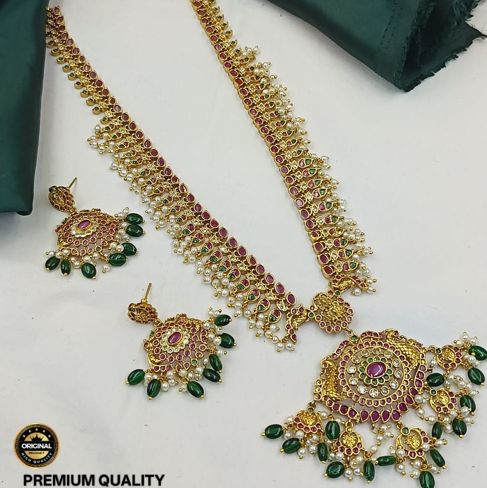 Sleek Gold-Plated Choker Necklace with Delicate Maroon Drop Beads