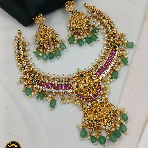 Vintage Style Cream Pearl Beaded Choker Set with Matching Studs