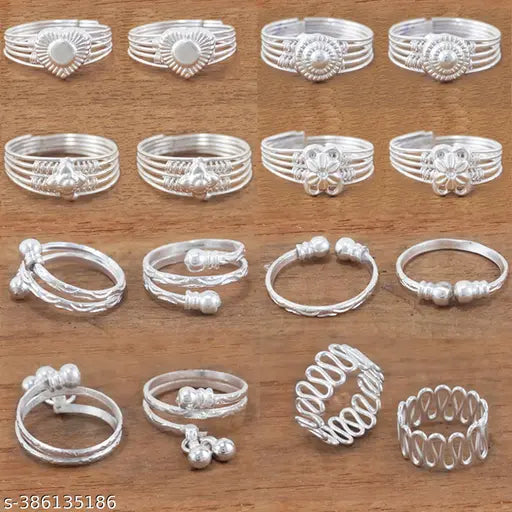 Stylish Adjustable Toe Ring For Women (8 Pair Combos)