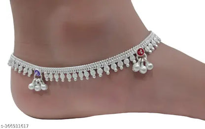 pajeb kolapuri desing anklet for women and girl in 10.5 inches size.with free toe rings chutky