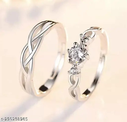 Adjustable Couple Rings Set | Women Rings | Gifts For Couple | Silver Polished MEn Rings | RIngs For Her