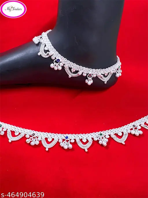 Trendy Flexible Silver Payal Sterling Silver Traditional Indian Classical Anklet leg Chain