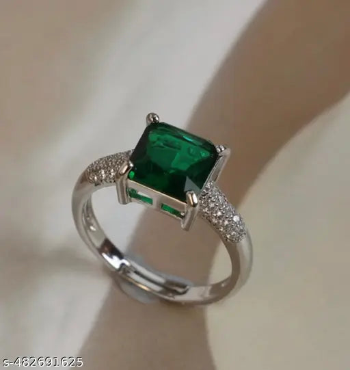 American diamond stone korean beautiful princess silver ring