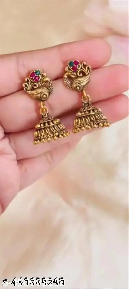 Gold Plated Fancy Jhumka Earrings for Women – Set of 6 Traditional Oxidised Gold Jhumka Earrings Combo for Women Daily Wear Ethnic Jhumka Earrings Set for Women (Pack of 6)