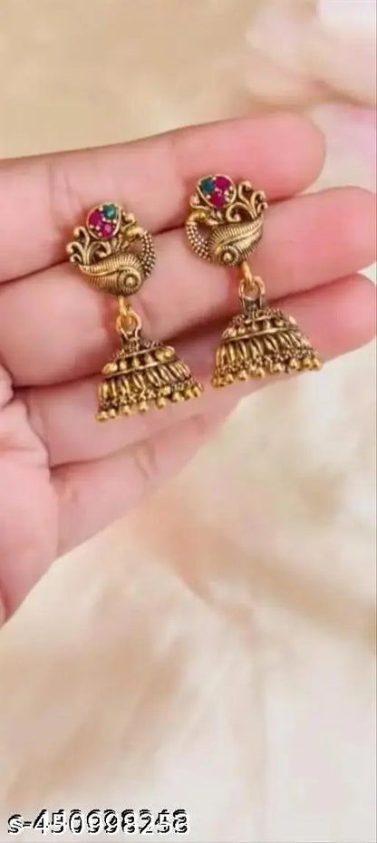 Gold Plated Fancy Jhumka Earrings for Women – Set of 6 Traditional Oxidised Gold Jhumka Earrings Combo for Women Daily Wear Ethnic Jhumka Earrings Set for Women (Pack of 6)