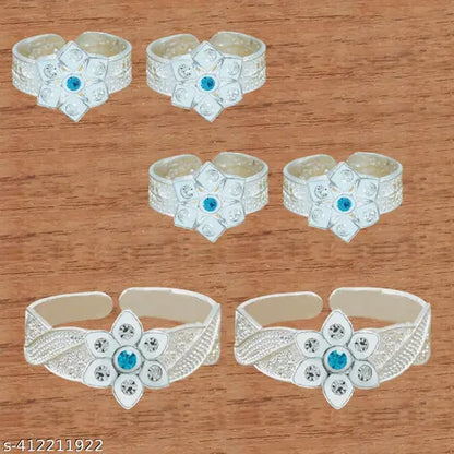 Adjustable Toe Ring Set For Women (3 Pair Combos)