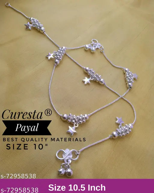 Stylish Silver Anklet for Women & Girls – Trendy Payal, Daily Wear Foot Bracelet, Traditional & Party Wear Fashion Jewellery