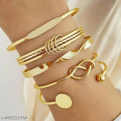 Birthday Gift For Sister Design  Bracelet For Women Twisted Gold-Plated Light Luxury Opening Bangle