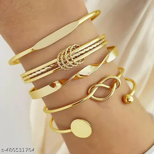 Birthday Gift For Sister Design  Bracelet For Women Twisted Gold-Plated Light Luxury Opening Bangle