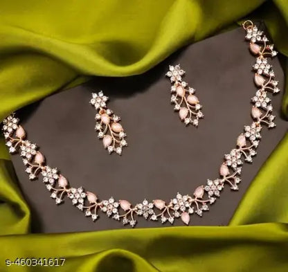 ZP STONE NECKLACE WITH EARRING WOMAN JEWELLY SET