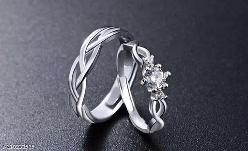 Adjustable Couple Rings Set | Women Rings | Gifts For Couple | Silver Polished MEn Rings | RIngs For Her