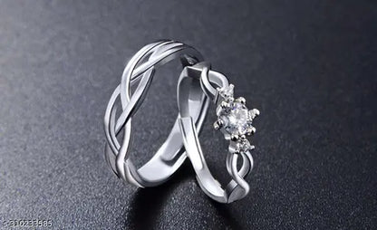 Adjustable Couple Rings Set | Women Rings | Gifts For Couple | Silver Polished MEn Rings | RIngs For Her