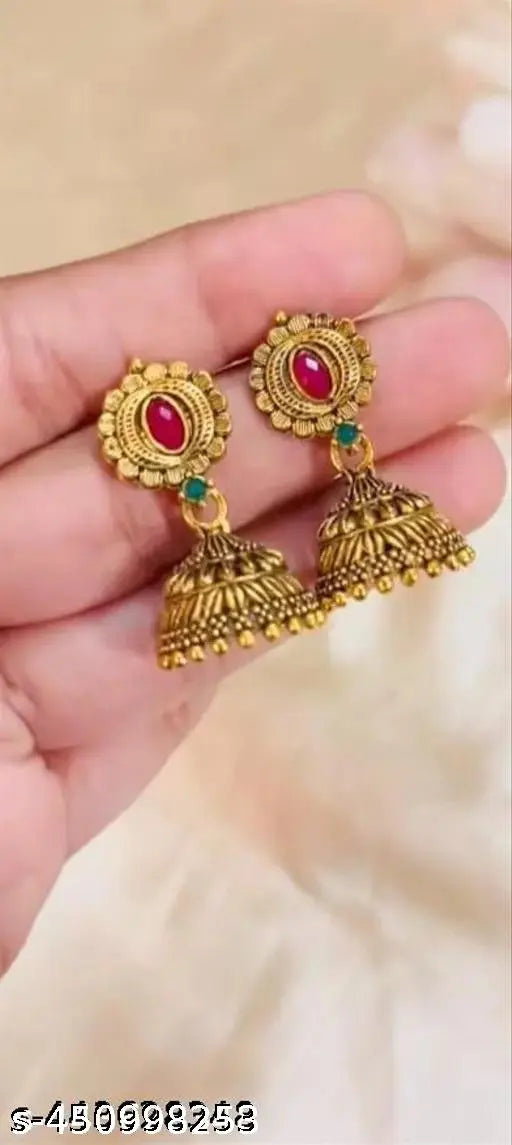 Gold Plated Fancy Jhumka Earrings for Women – Set of 6 Traditional Oxidised Gold Jhumka Earrings Combo for Women Daily Wear Ethnic Jhumka Earrings Set for Women (Pack of 6)