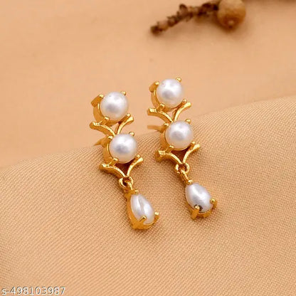 CZ Pearl Single Line Necklace Set